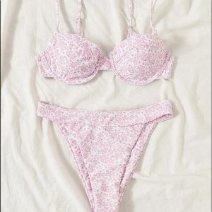 Pink flower bikini